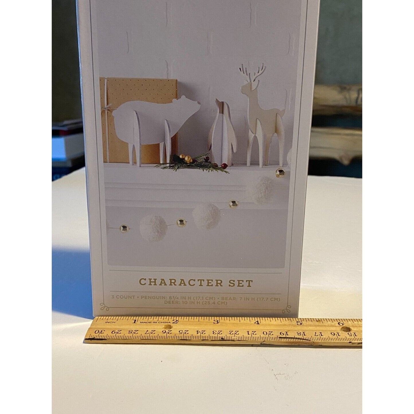 Wood Character Set WonderShop Penquin Bear Deer Never Opened NIB Christmas Decor