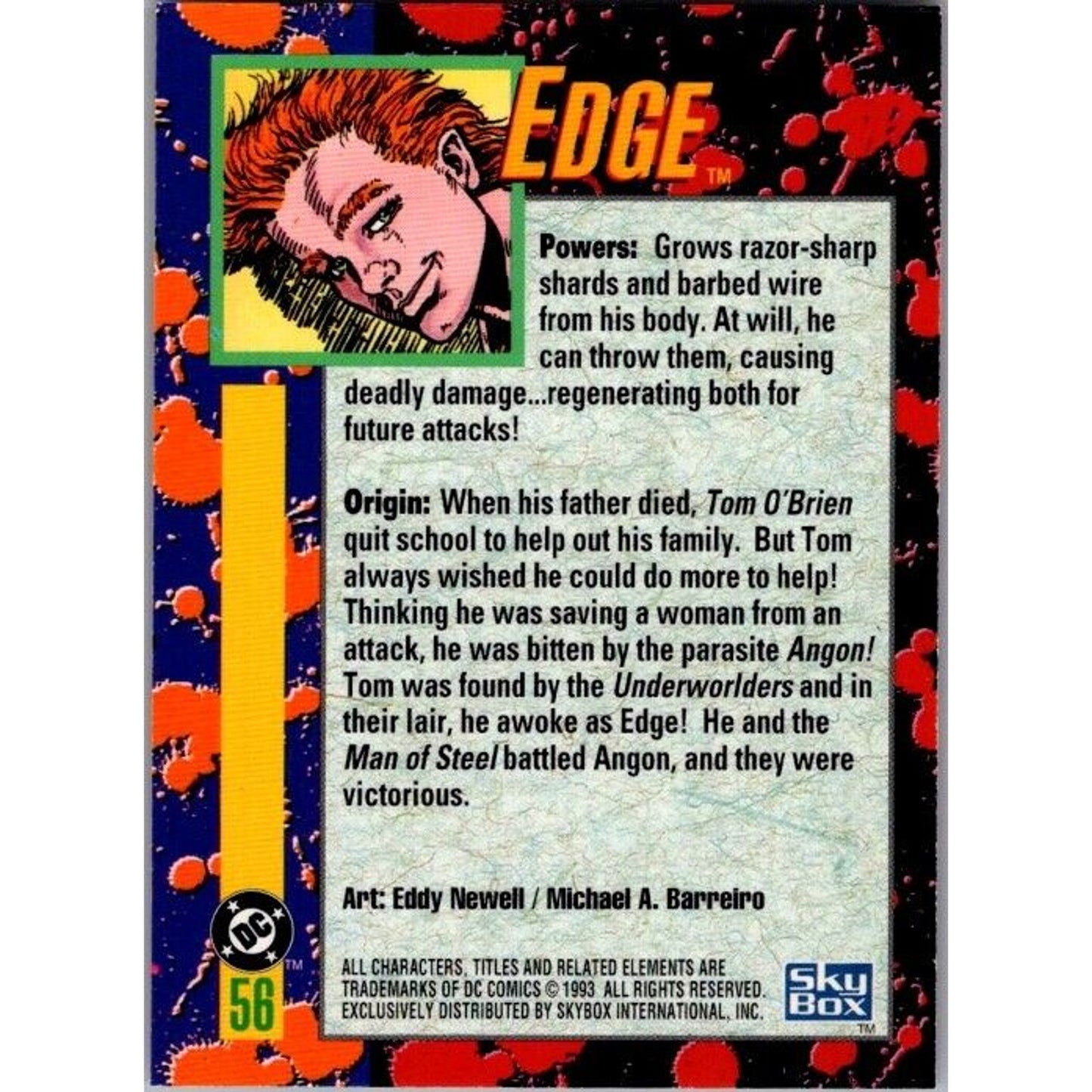 1993 Skybox DC Bloodlines #56 Edge