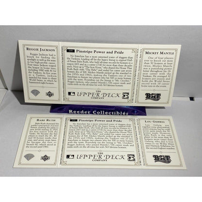 Mickey Mantle Babe Ruth Reggie Jackson Lou Gehrig 1993 Upper Deck NY Yankees