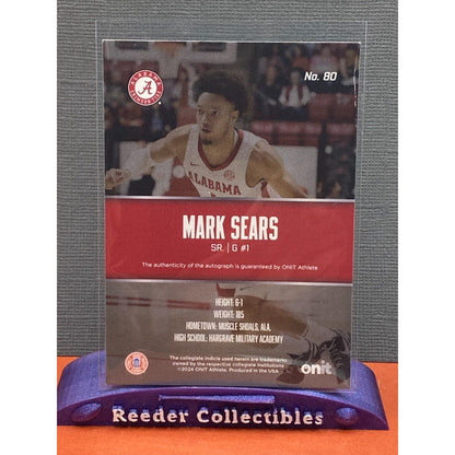 Mark Sears 2023-2024 Onit #80 Silver Holo 42/100 Alabama Crimson Tide Auto