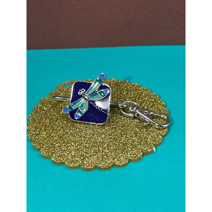 Dragonfly Finders Key Purse Purple Green Light Blue Keyring Keychain