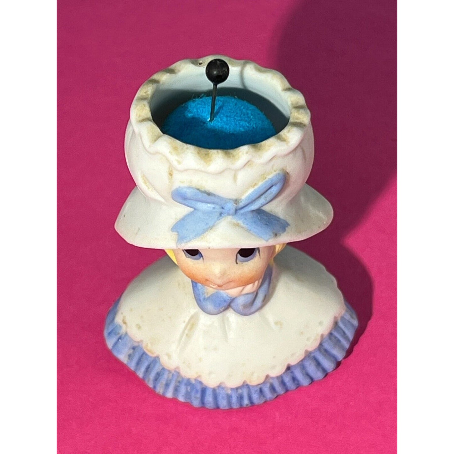 Vtg Napco Bisque Girl Figurine Toothpick Holder Napcoware 2.5" tall