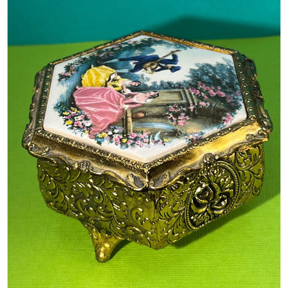 Victorian Courting Gentleman MUSIC BOX Sankyo Vintage Made in Japan