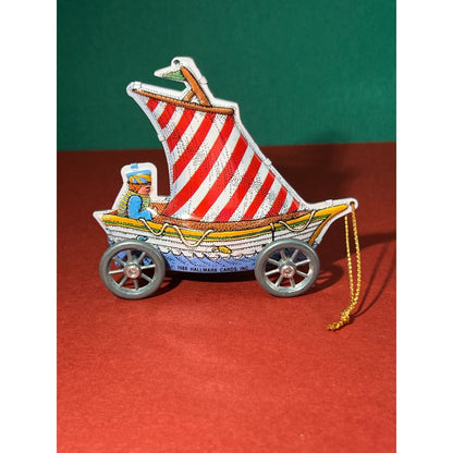 Hallmark "Sailing Sailing" 1988 Tin Metal Christmas Ornament Boat Sailboat