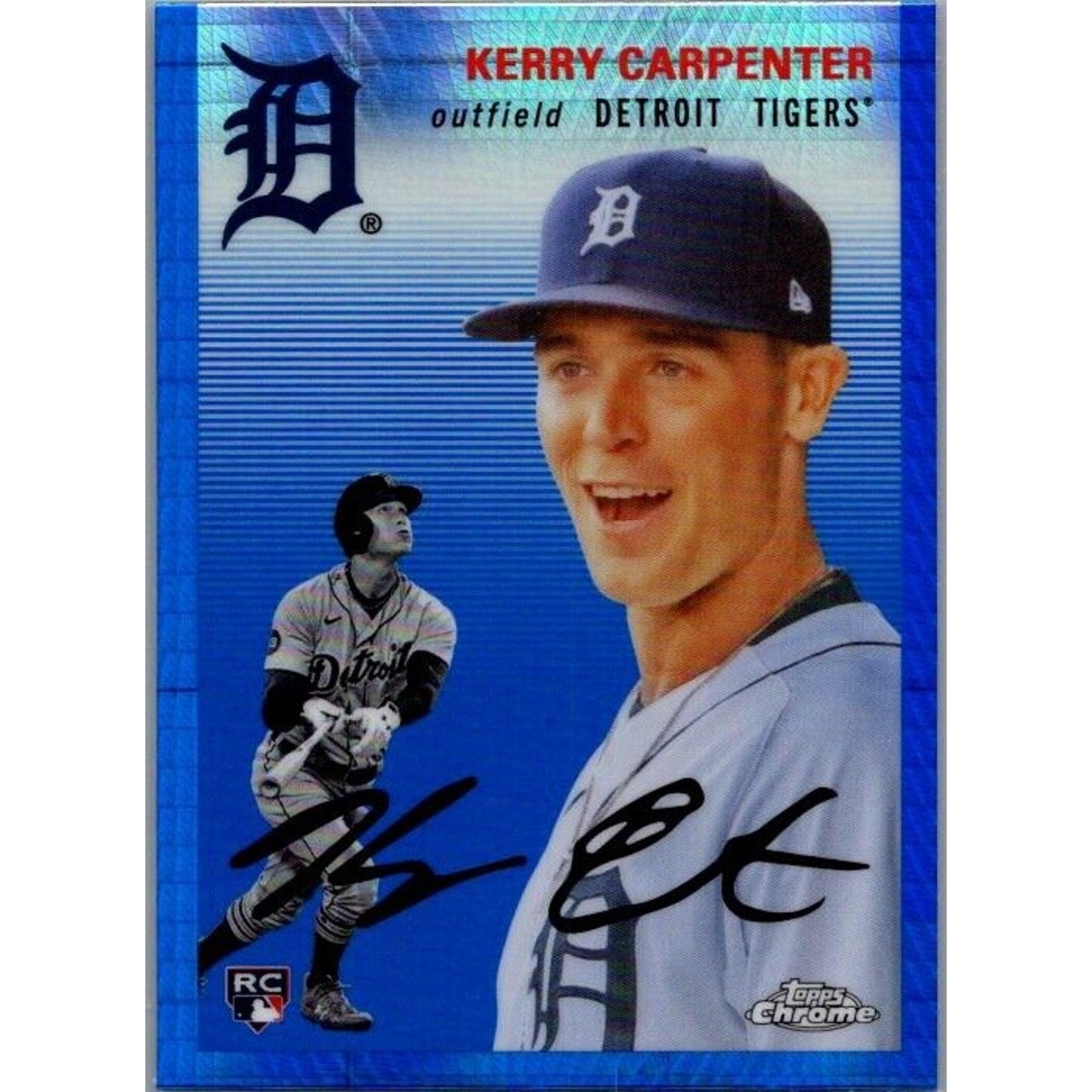 2023 Topps Chrome Plat 69 Kerry Carpenter Detroit Tigers RC Blue Prism Refractor