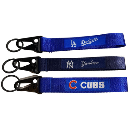 MLB Wrist Lanyard Keychain Wristlet (Choose One) Yankees, Dodgers, or Cubs