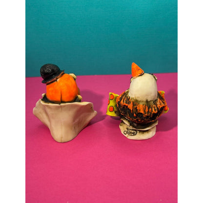 Two Vintage Artefice Ottanta Clowns Hand Painted 2½” Tall - MADE IN ITALY