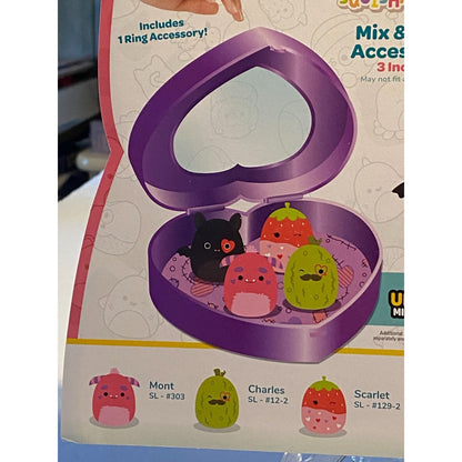 Original Squishmallows 4 Squish-a-longs + 3 Accessories + Purple Case