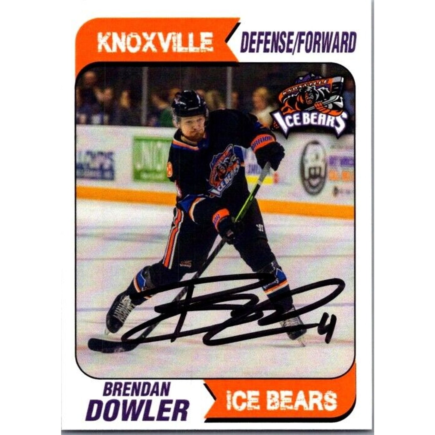 2024 Knoxville Ice Bears #4 Brendan Dowler Defense/Forward Auto