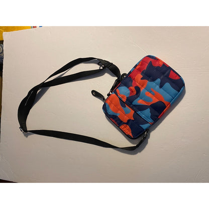 Sondra Roberts Squared Camo Red Blue Cross Body