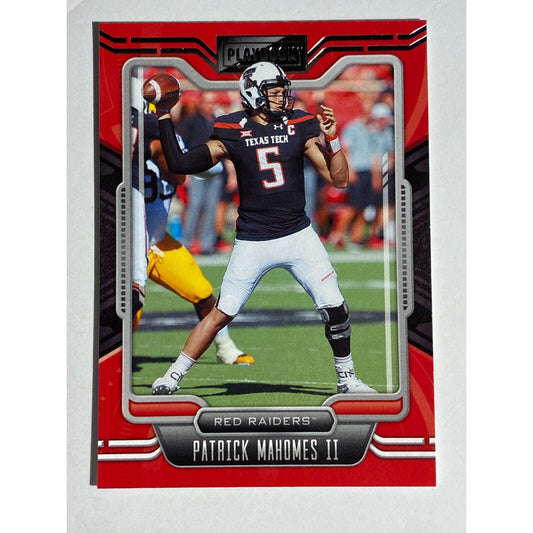 Patrick Mahomes II Red Playbook 2022 Panini Playbook Draft Picks Texas Tech