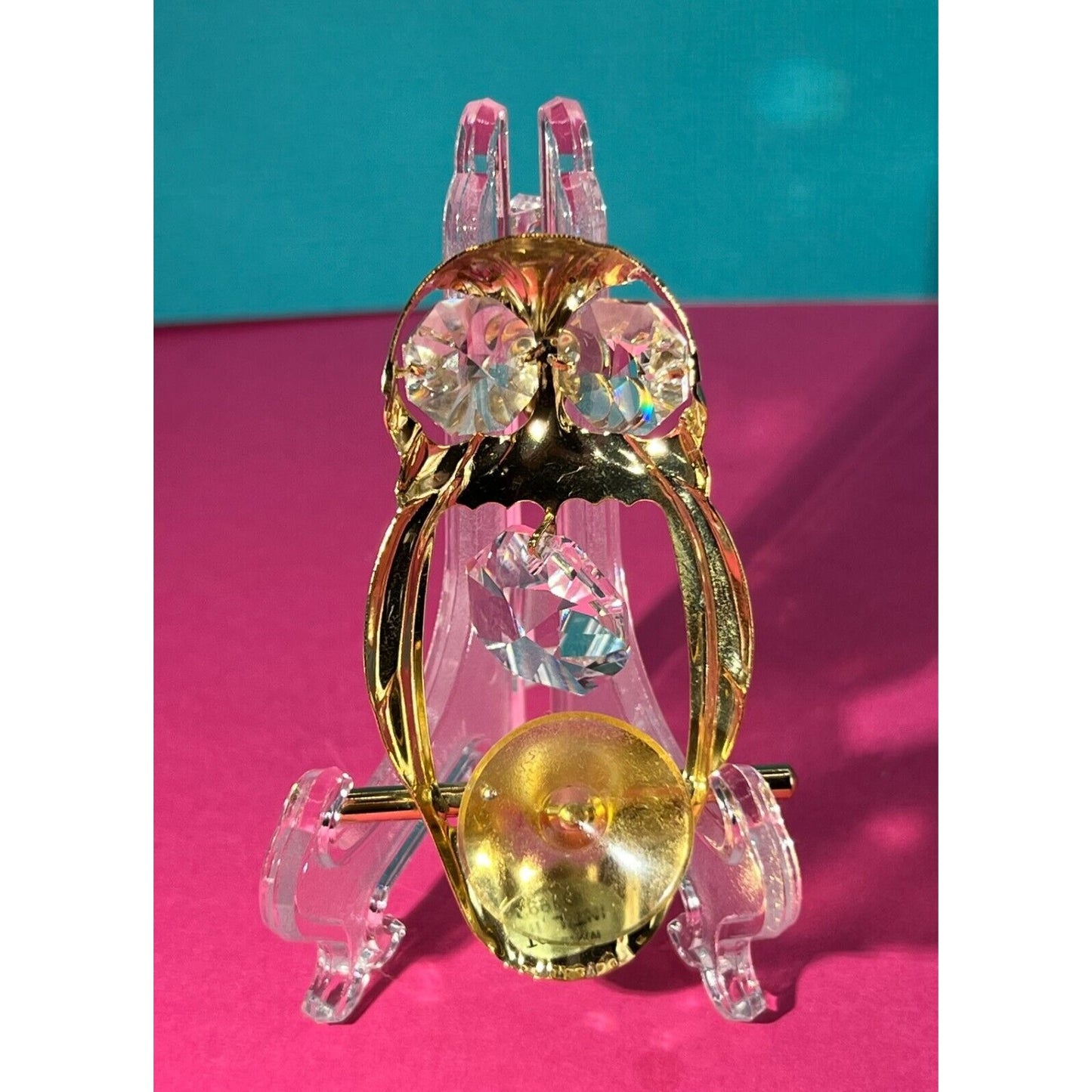 Mascot Crystal Delight 24k Gold Owl Suncatcher