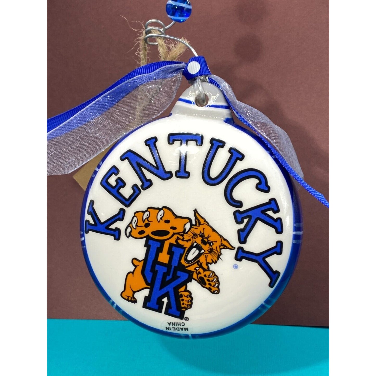 Wildcat University Of Kentucky Go Big Blue Glass Christmas Ornament Glory Haus