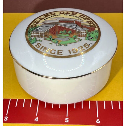 Grand Ole Opry Round Porcelain Trinket Box w/ Lid 3.5" x 2"