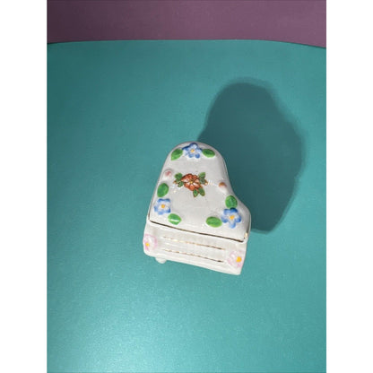 Miniature Piano Occupied Japan Vintage Porcelain Trinket Box