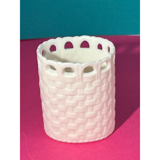 Porcelain Wicker Miniature Basket Made in Japan