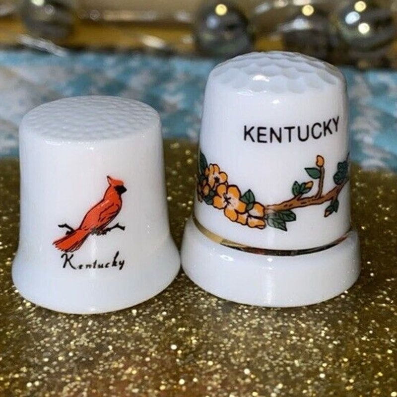 Kentucky Cardinal Thimbles Lot Of Two Vintage