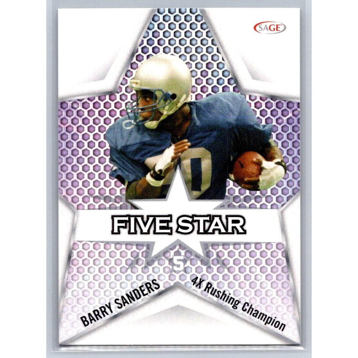 2024 Sage Low Series Football #FS-3 Barry Sanders Five Star Silver