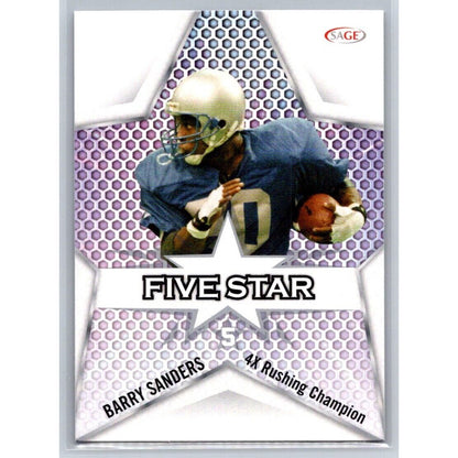 2024 Sage Low Series Football #FS-3 Barry Sanders Five Star Silver