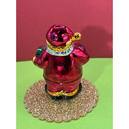 Santa With Gifts Figurine Vintage Some Wear