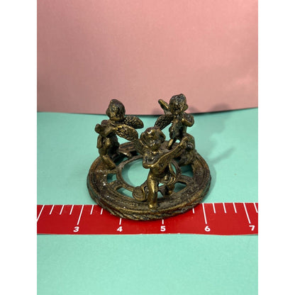 Angelic Metal Three Cherub Candle Topper (Candle not included)