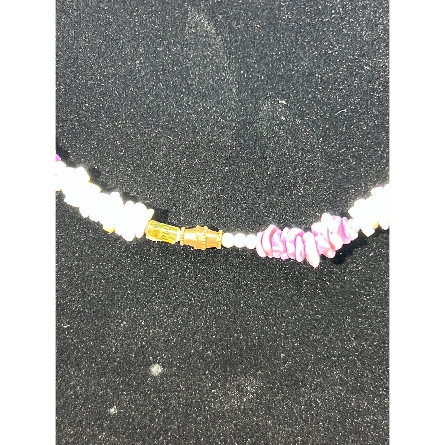 Pucca Puka Shell Necklace White & Lavender