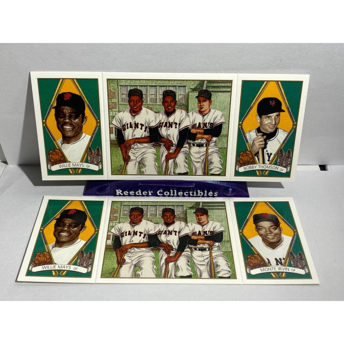 Bobby Thomson Willie Mays Monte Irvin 1993 Upper Deck BAT Tri Fold SF Giants