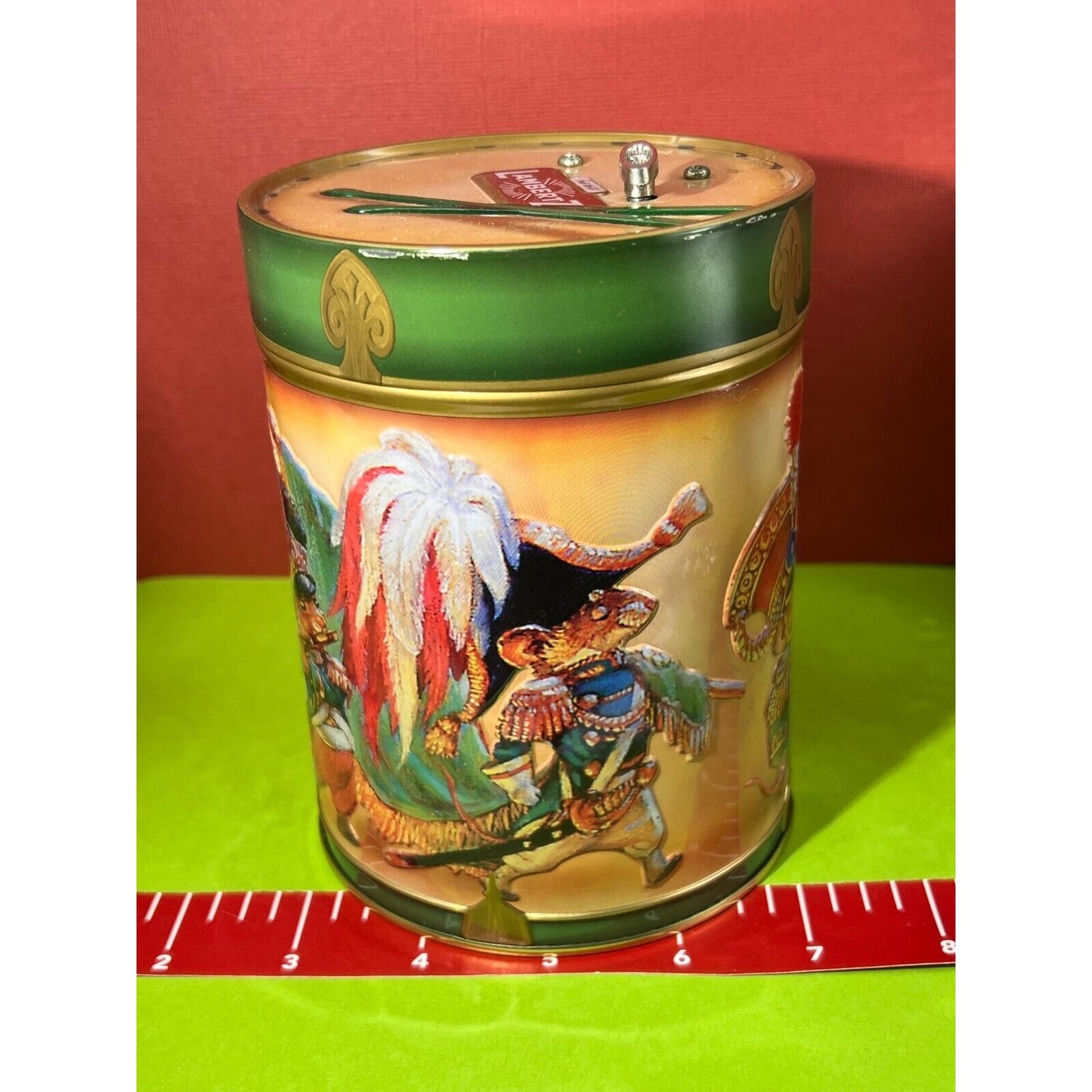 Vintage Lambertz Musical Christmas Tin - Plays Silent Night - Germany -see video