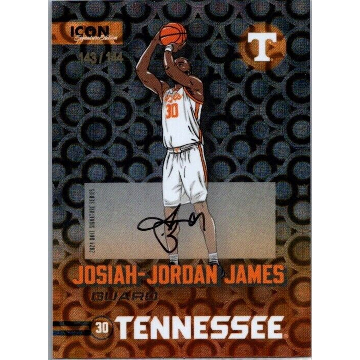 23-24 Onit Josiah-Jordan James Tennessee Volunteers Holo Icon Autograph /144