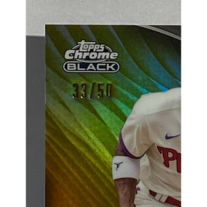 2024 Topps Chrome Black #90 Johan Rojas Gold Refractors #/50 Phillies