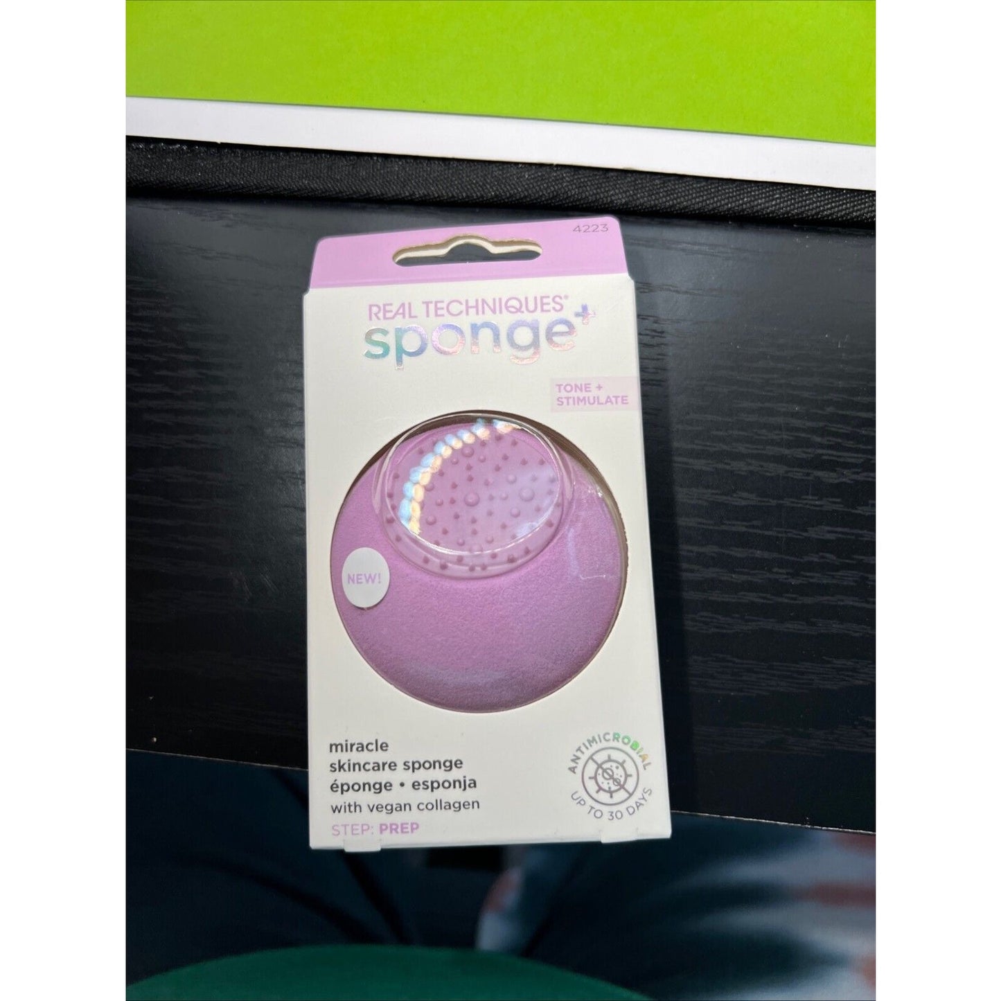 Real Techniques Sponge+ Miracle Skincare Sponge Tone & Stimulate Prep New In Box