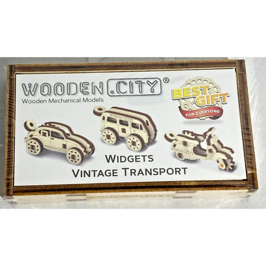 Vintage Transport Widgets Wooden City Mechanical Models Widget Car Van Scooter