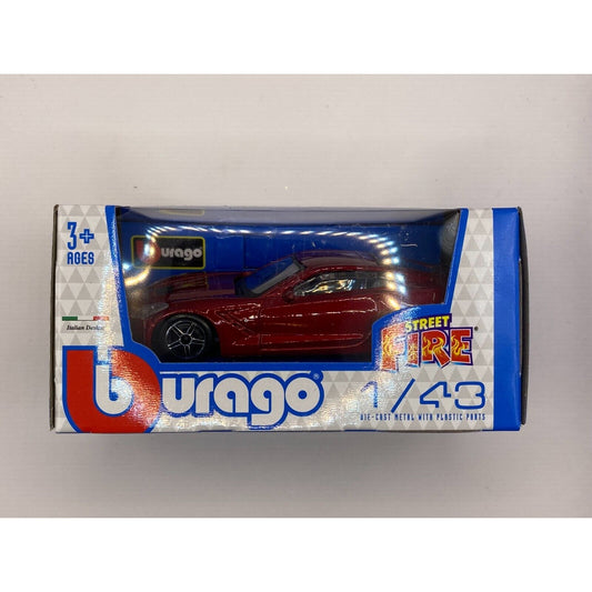 Corvette Stingray 1:43 BURAGO Street Fire Red Vehicle Car - New