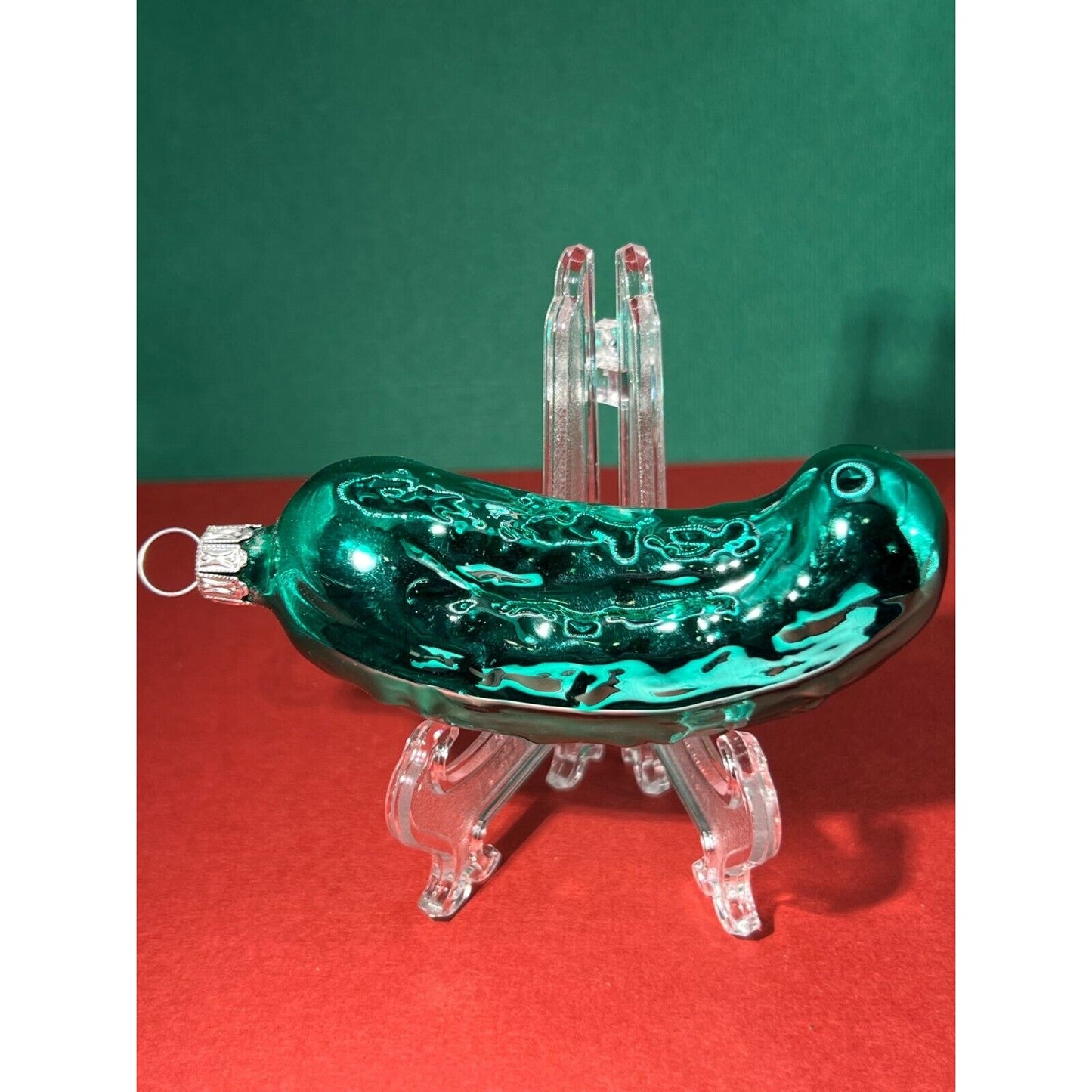 Blown Glass Green PICKLE XMAS Tree ORNAMENT