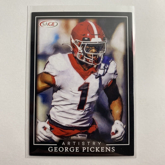 George Pickens 2022 Sage Artistry 48 Black Georgia Bulldogs Pittsburgh Steelers