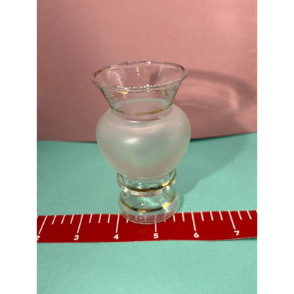 Classic Frosted Bud Vases with Gilded Satin Trim