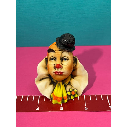Two Vintage Artefice Ottanta Clowns Hand Painted 2½” Tall - MADE IN ITALY