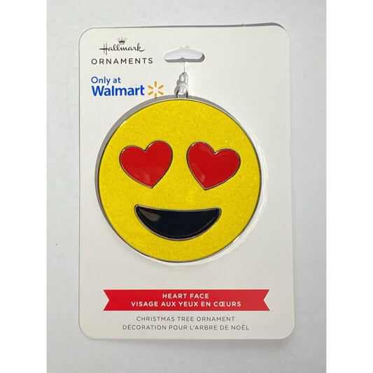 2023 Hallmark Metal Flat Ornament smiley face heart eyes smile