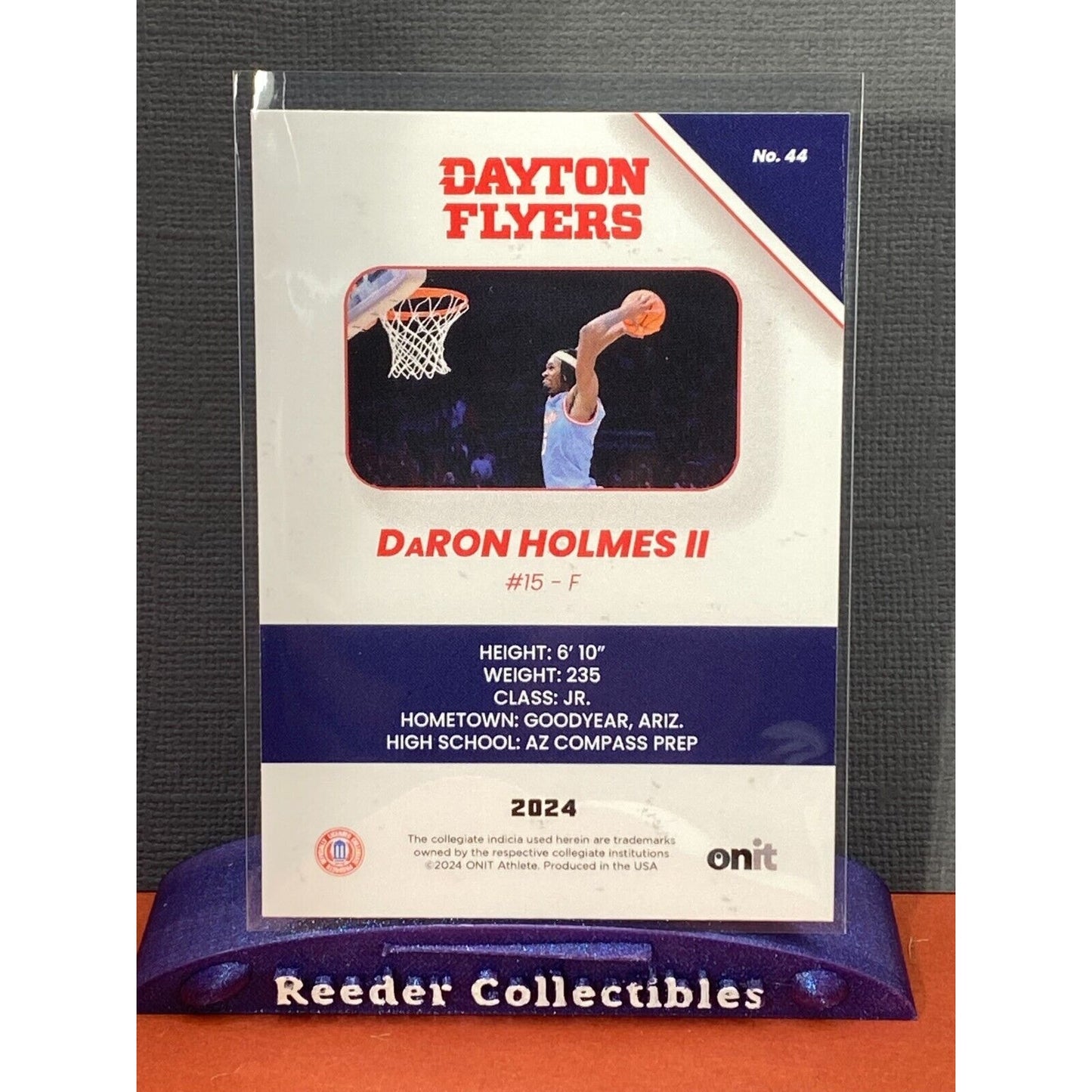DaRon Holmes II 2023-2024 Onit Basketball Dayton Flyers Parallel Silver Holo
