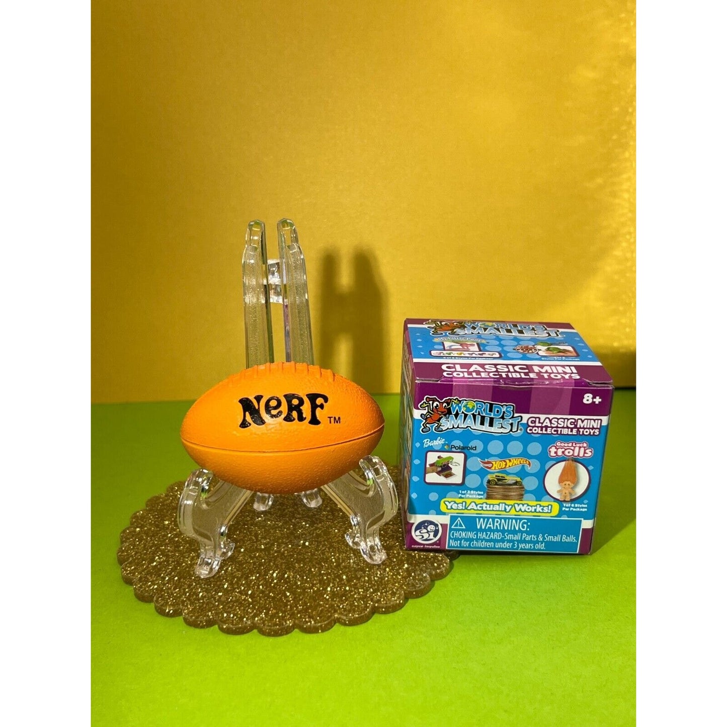 Worlds Smallest Toys Official Nerf Football 2.5" New Out of Box Original Package