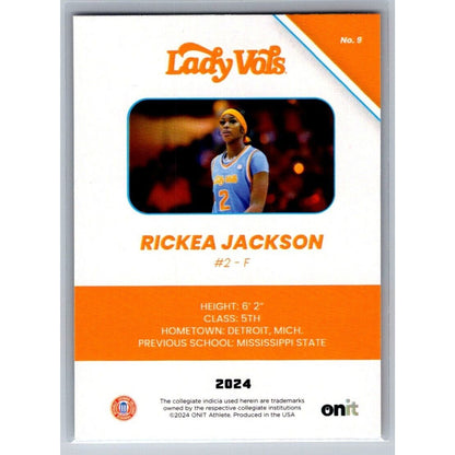 23-24 Onit Tennessee Volunteers #9 Rickea Jackson Los Angeles Sparks WNBA