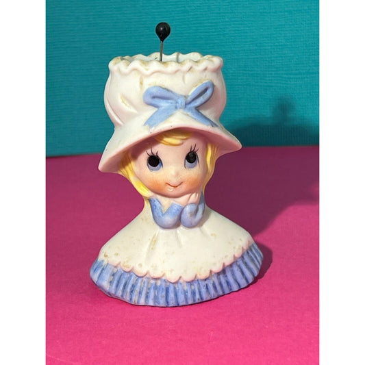 Vtg Napco Bisque Girl Figurine Toothpick Holder Napcoware 2.5" tall