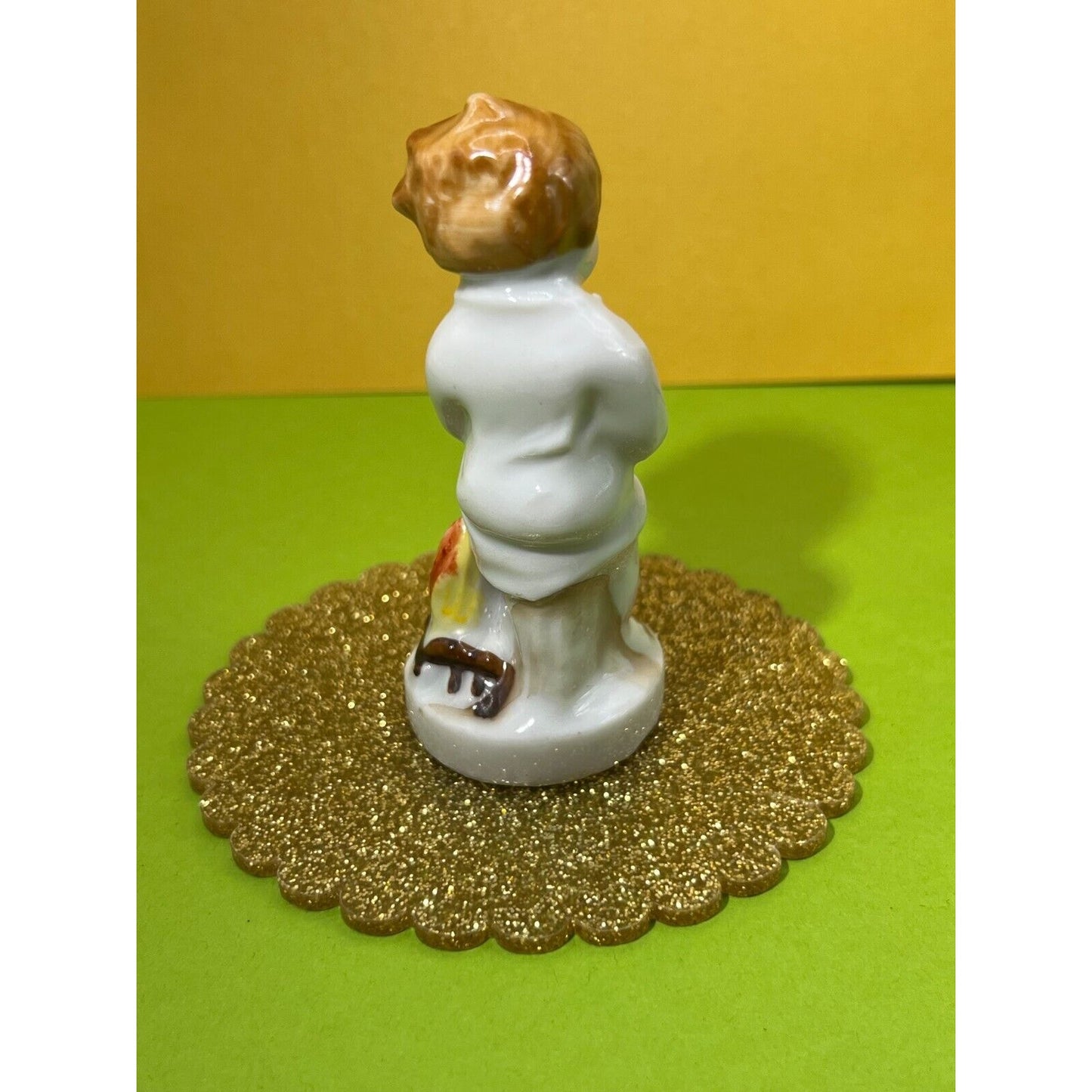 Vintage Occupied Japan Little Boy Campfire Porcelain Figurine 3.50” Tall