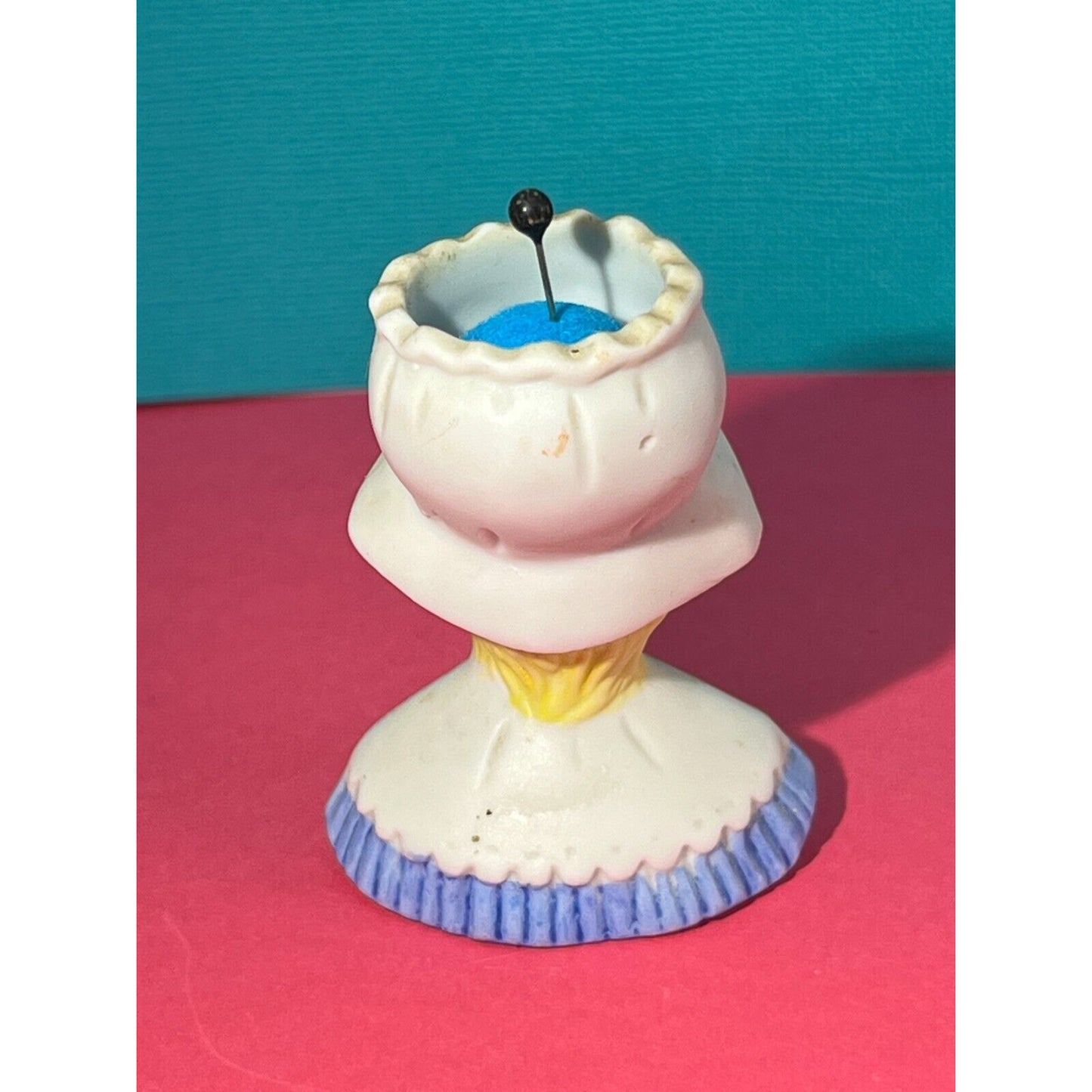 Vtg Napco Bisque Girl Figurine Toothpick Holder Napcoware 2.5" tall