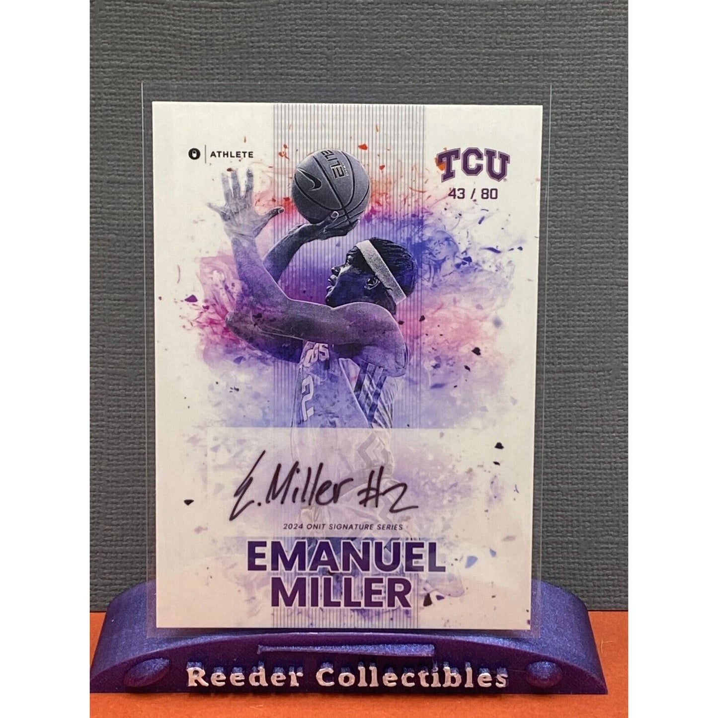 Emanuel Miller 2023-2024 Onit #83 White 43/80 TCU Texas Christian Auto