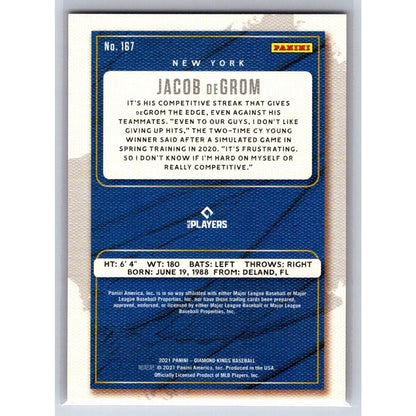 2021 Diamond Kings #167 Jacob DeGrom New York Mets Red Frame