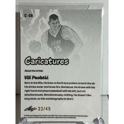 NIKOLA JOKIC Holo 2024 Leaf Caricatures #C-08 Anime Refractor /49 NUGGETS