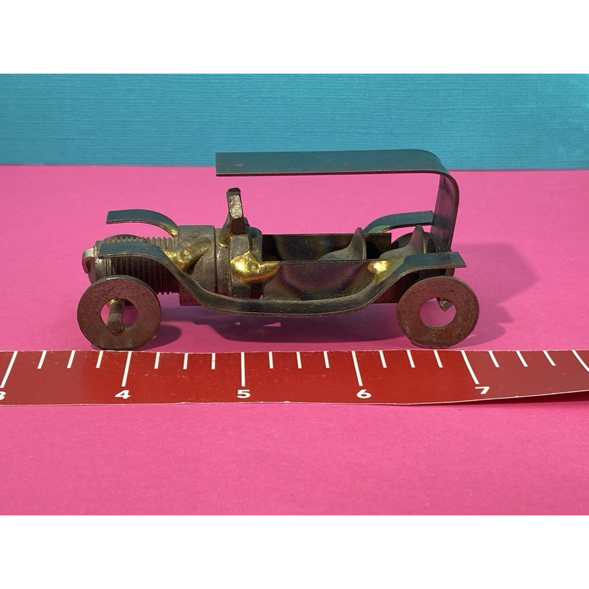 Vintage Spark Plug Automobile Metal Toy 4 Inch Car Collectible