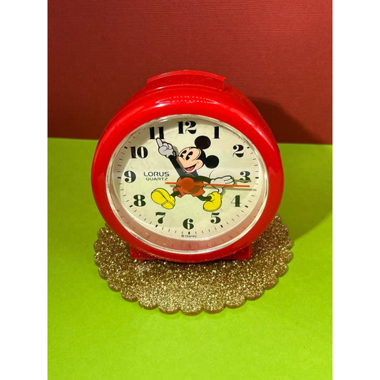 Mickey Mouse Alarm Clock NIB Lorus Quartz Disney Mickey Unlimited (not working)