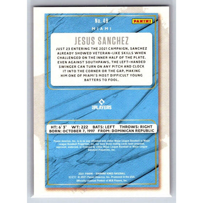 2021 Diamond Kings #49 Jesus Sanchez Miami Marlins Red Frame